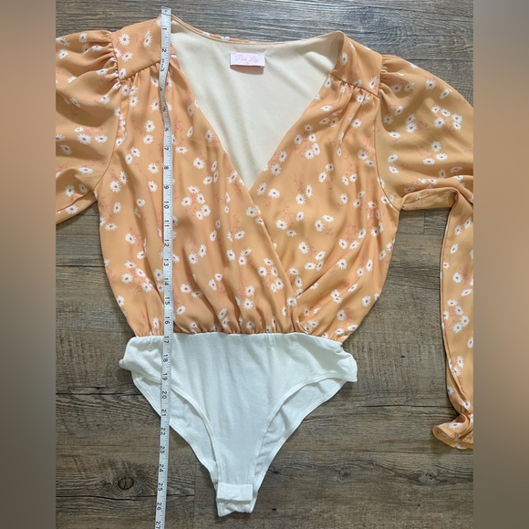 Pink Lily golden yellow floral bodysuit - Picture 12 of 16